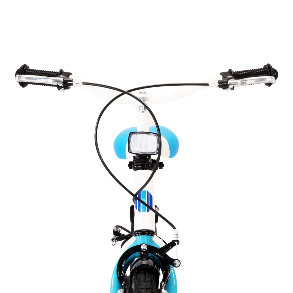 vidaXL bērnu velosipēds, 20 collas, zils ar baltu