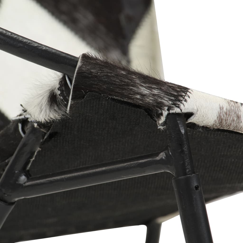 vidaXL krēsls, melns rombveida raksts, dabīgā āda