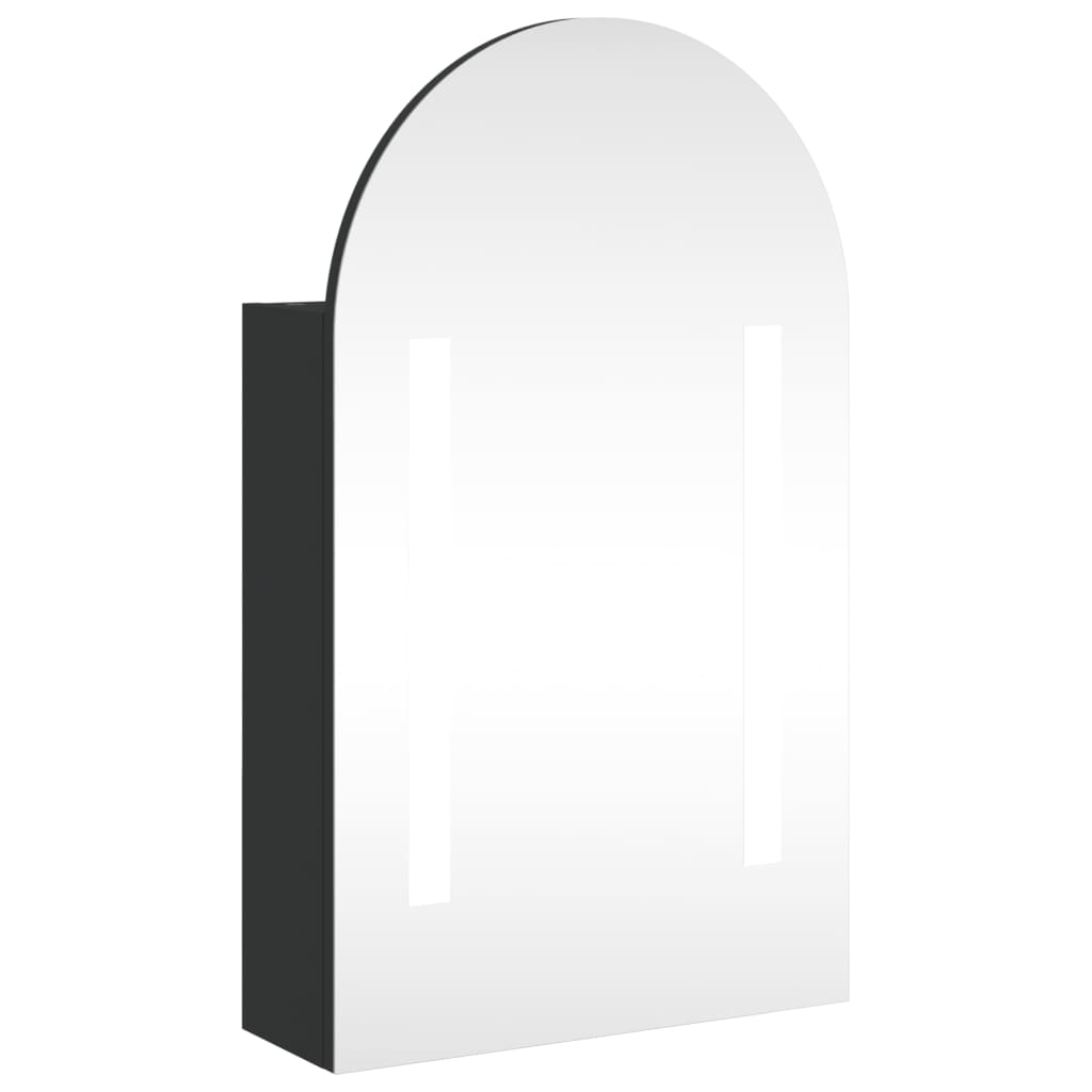 vidaXL vannasistabas spoguļskapītis ar LED, 42x13x70 cm, melns