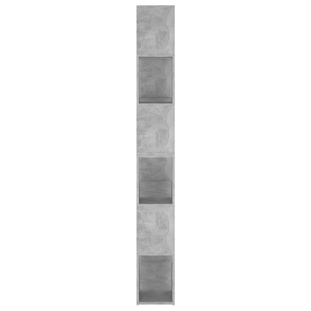 vidaXL grāmatu plaukts, betona pelēks, 100x24x188 cm