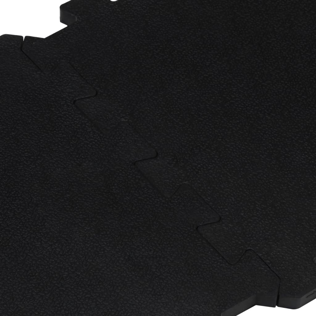 vidaXL paklājflīzes, 9 gab., melnas, 16 mm, 30x30 cm, gumija