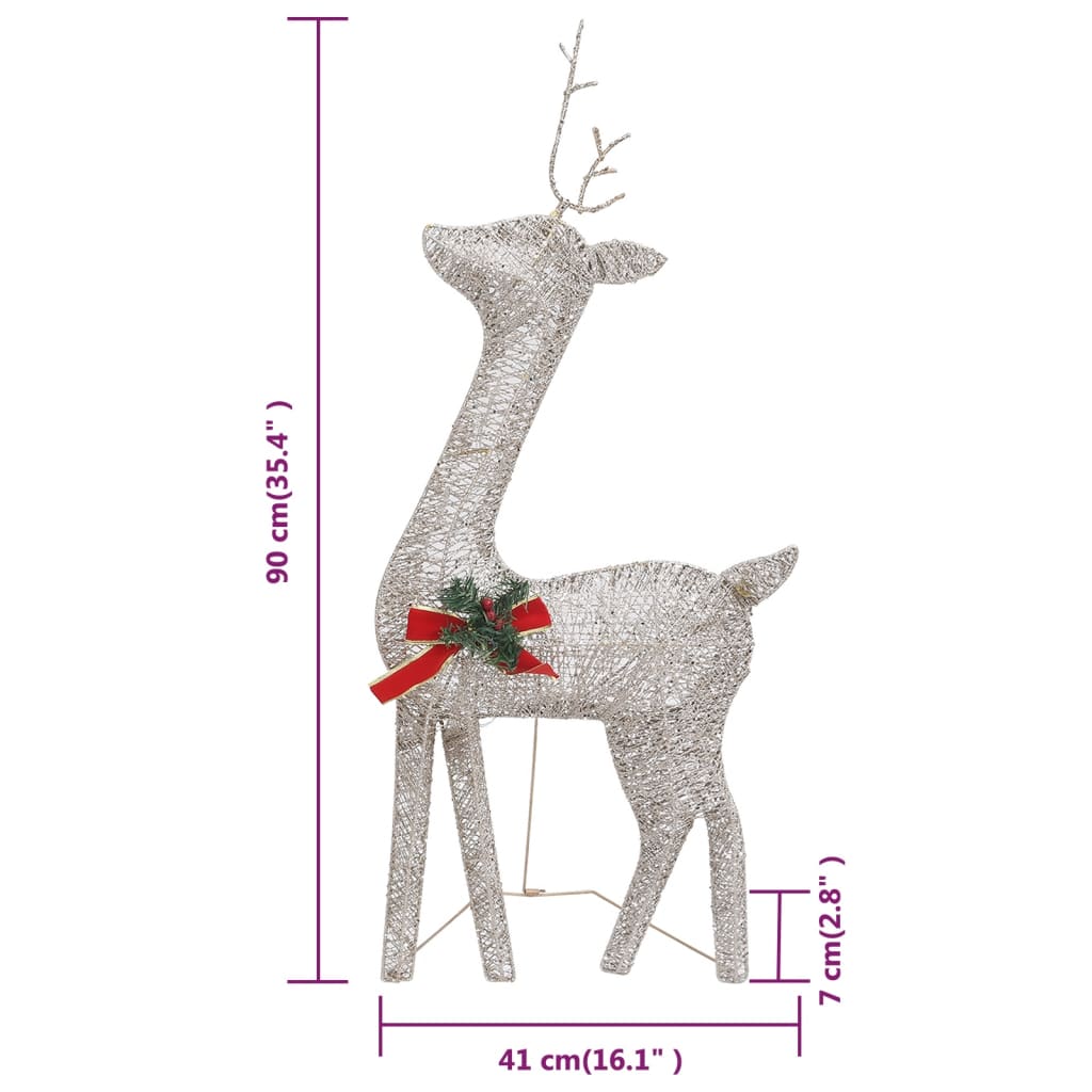 vidaXL Ziemassvētku dekorācija, ziemeļbriežu ģimene, 270x7x90 cm