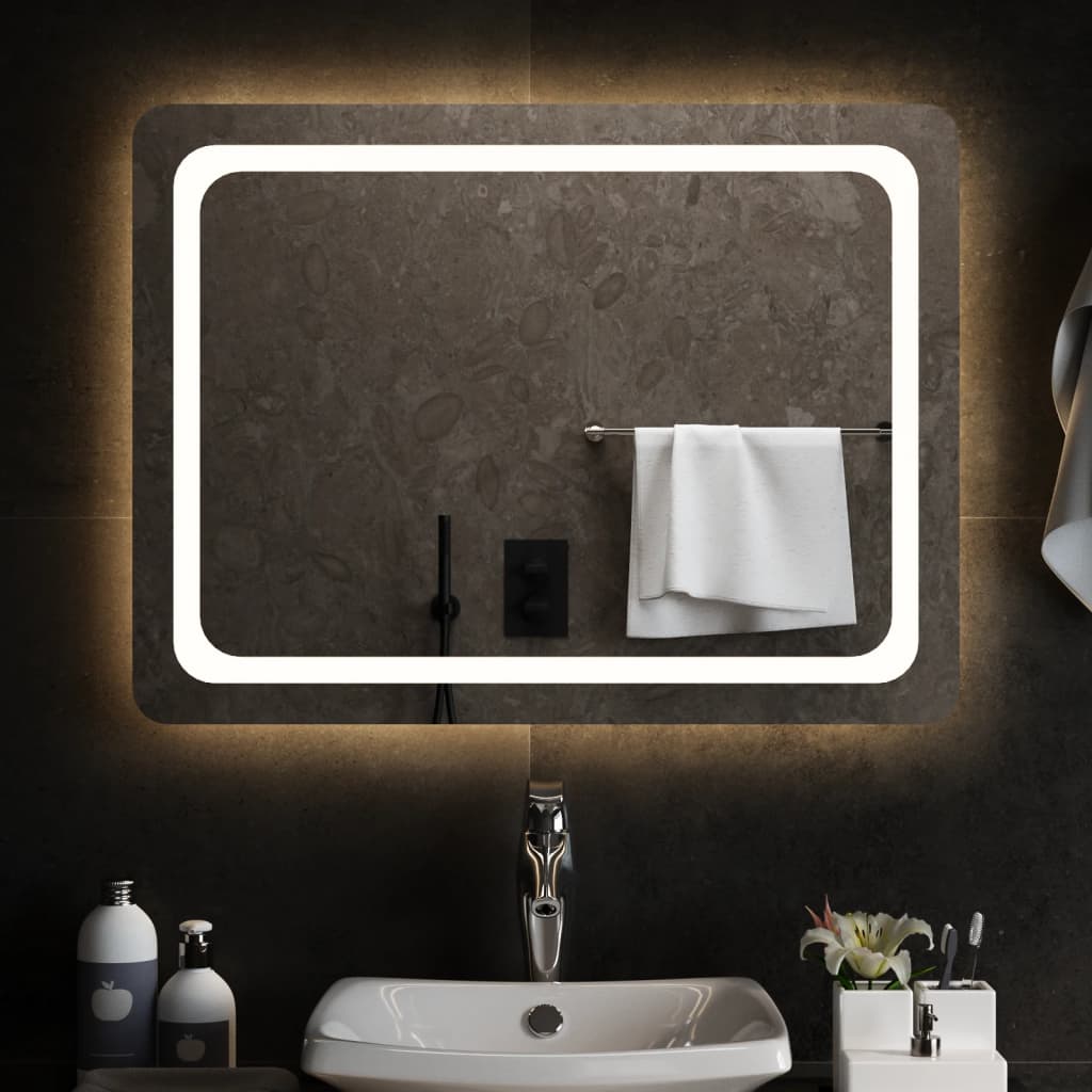 vidaXL vannasistabas spogulis ar LED, 80x60 cm