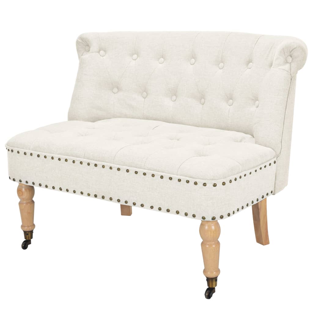 vidaXL dīvāns, divvietīgs, 94x67x76 cm, balts audums