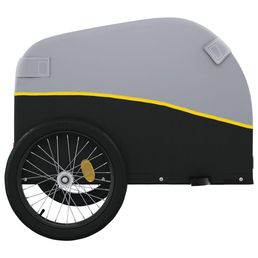 vidaXL velosipēda piekabe, 30 kg, melna un dzeltena, dzelzs