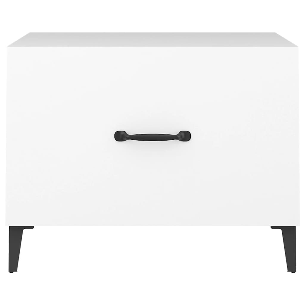 vidaXL kafijas galdiņš ar metāla kājām, balts, 50x50x40 cm