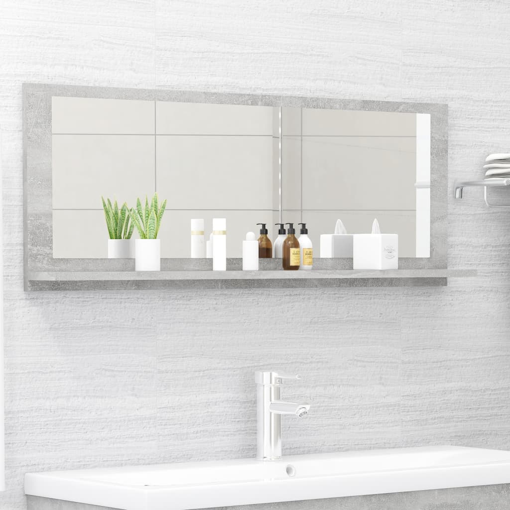 vidaXL vannasistabas spogulis, betona pelēks, 100x10,5x37 cm