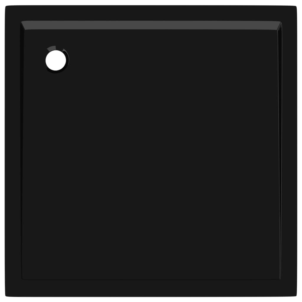 vidaXL dušas pamatne, kvadrāta forma, ABS, melna, 90x90 cm