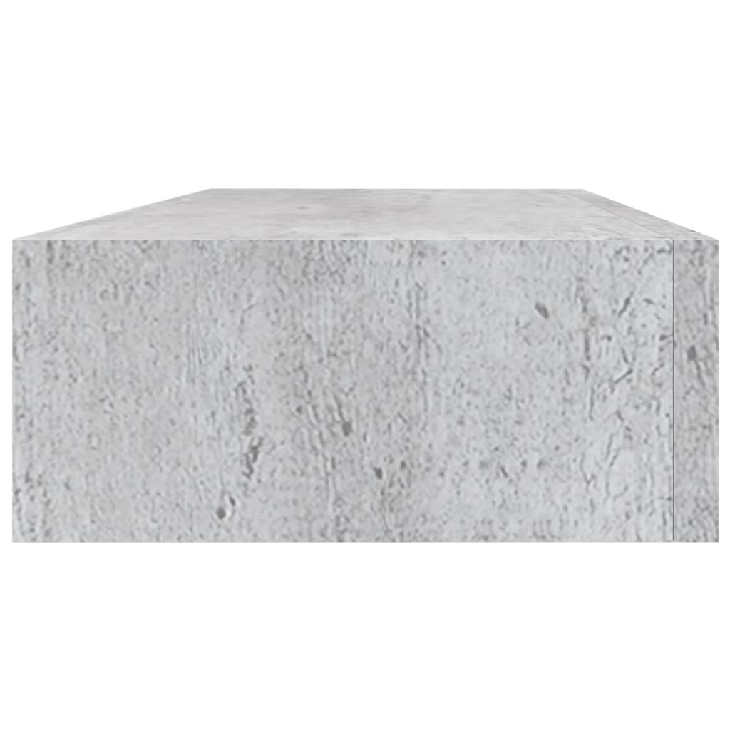 vidaXL sienas atvilktņu plaukts, betona pelēks, 60x23,5x10 cm, MDF
