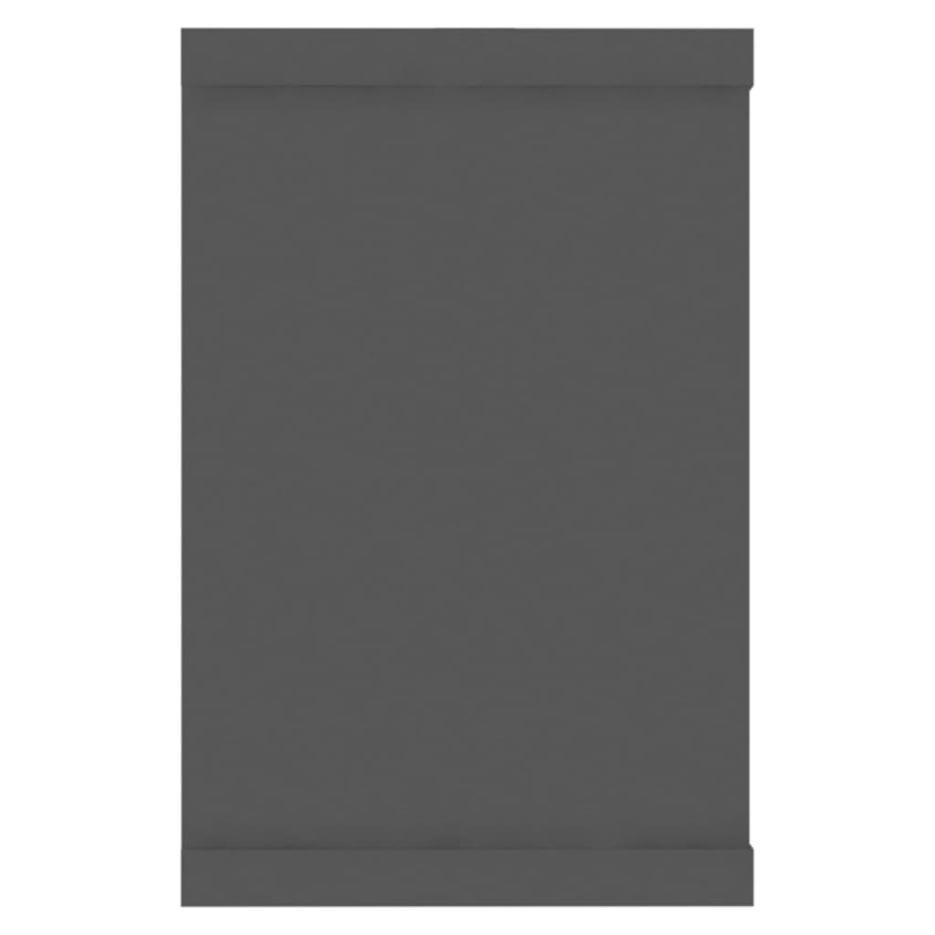 vidaXL sienas plaukti, 6 gab., pelēki, 60x15x23 cm, skaidu plāksne