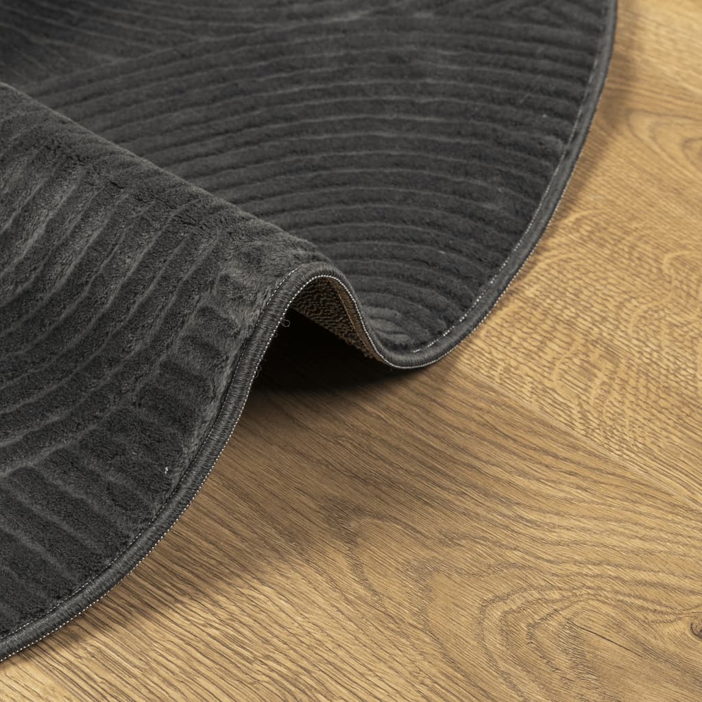 vidaXL paklājs IZA, īsa spalva, skandināvu stils, pelēks, Ø 100 cm