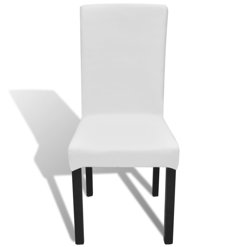 vidaXL elastīgi krēslu pārvalki, 6 gab., balti