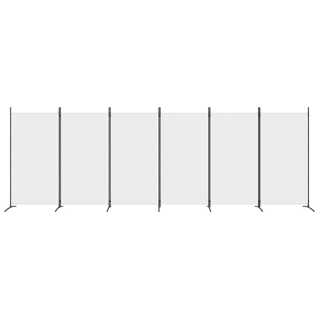 vidaXL 6-paneļu istabas aizslietnis, 520x180 cm, balts audums