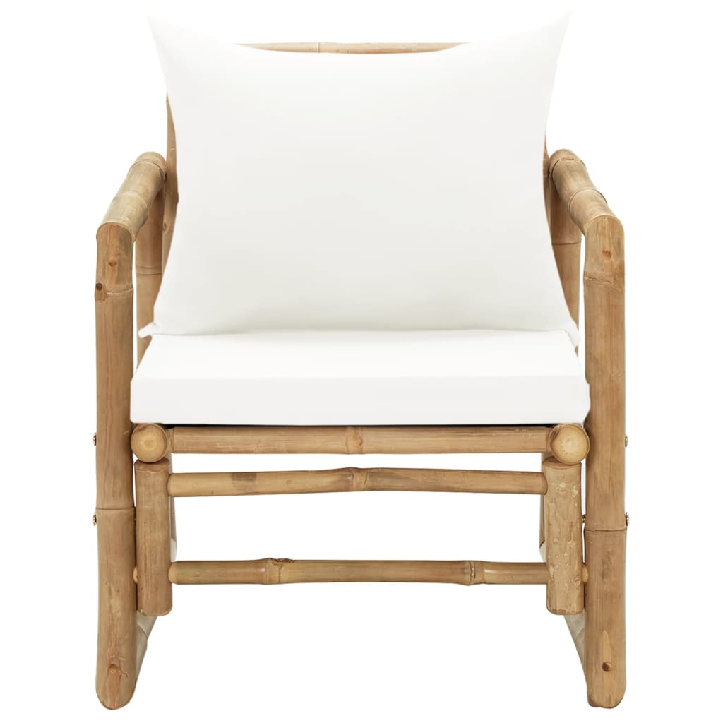 vidaXL dārza krēsli, 2 gab., ar matračiem un spilveniem, bambuss
