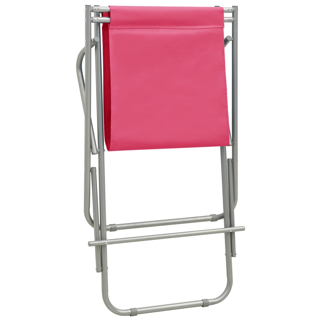 vidaXL atpūtas krēsli, 2 gab., rozā, tērauds