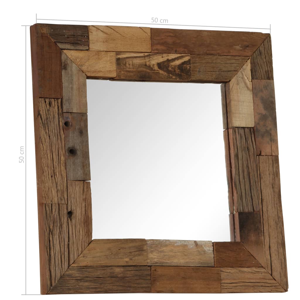 vidaXL spogulis, pārstrādāts masīvkoks, 50x50 cm