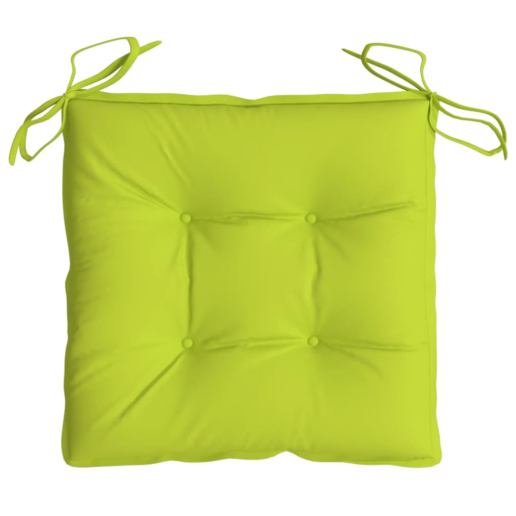 vidaXL dārza krēslu spilveni, 2 gab., spilgti zaļi, 50x50x7 cm, audums
