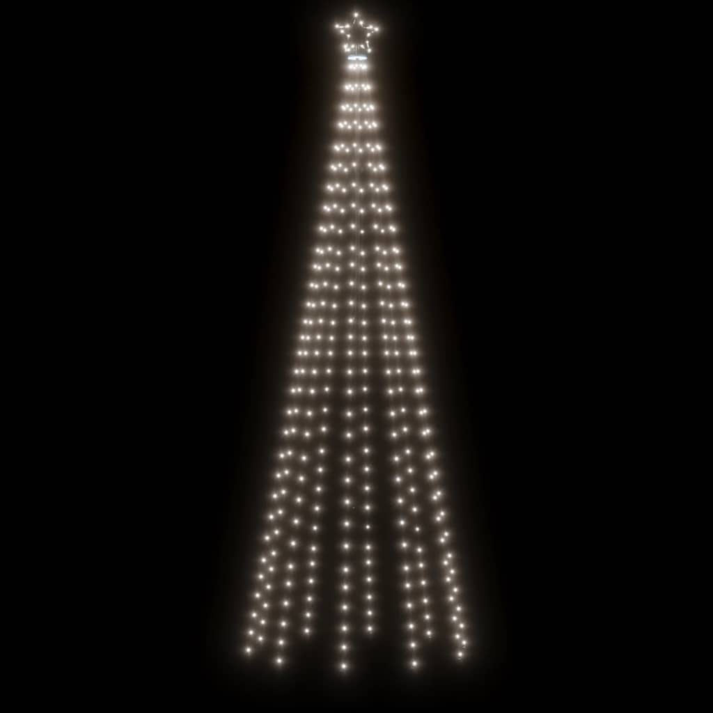 vidaXL Ziemassvētku egle ar pīķi, 310 vēsi baltas LED, 300 cm