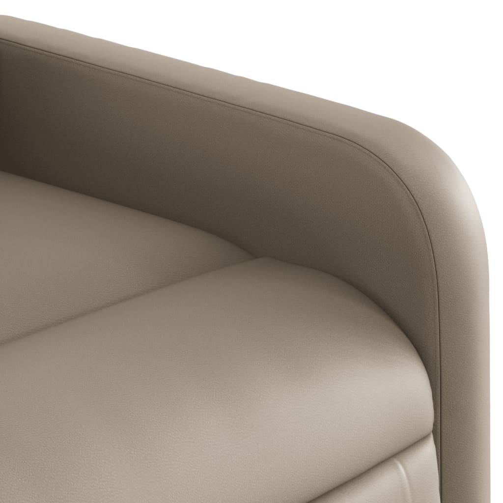 vidaXL masāžas krēsls, paceļams, kapučīno krāsas mākslīgā āda