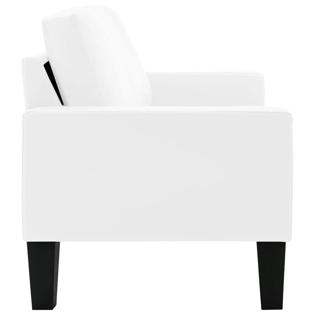 vidaXL trīsvietīgs dīvāns, balta mākslīgā āda
