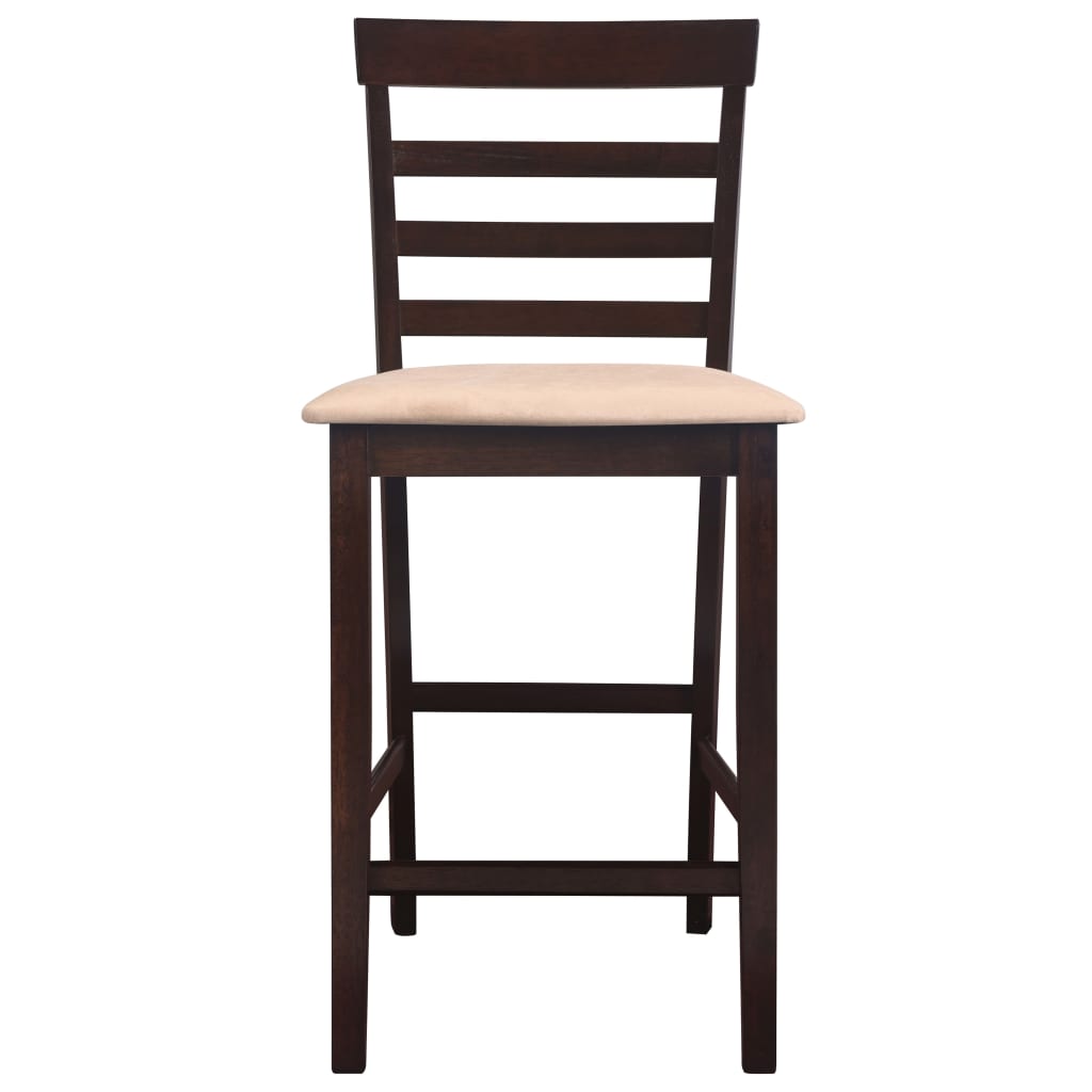 Brūns Koka Mēbeļu Komplekts ar Augstu Bāra dizainu, 1 Galds, 4 Krēsli