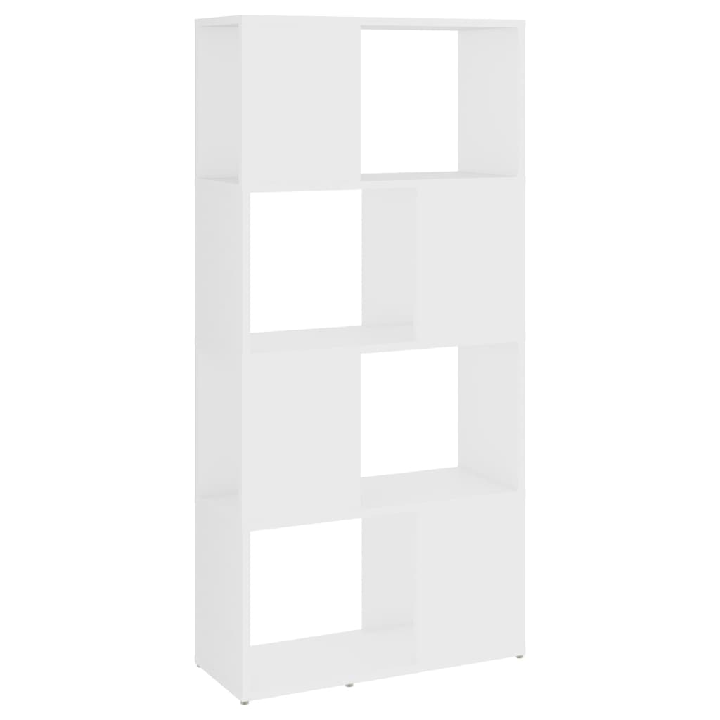 vidaXL grāmatu plaukts, balts, 60x24x124,5 cm, skaidu plāksne