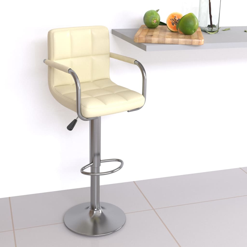 vidaXL bāra krēsls, krēmkrāsas mākslīgā āda
