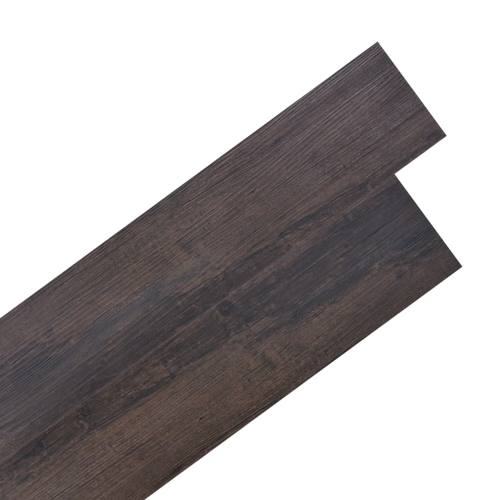 vidaXL grīdas dēļi, pašlīmējoši, 2,51 m², 2 mm, tumši brūni, PVC