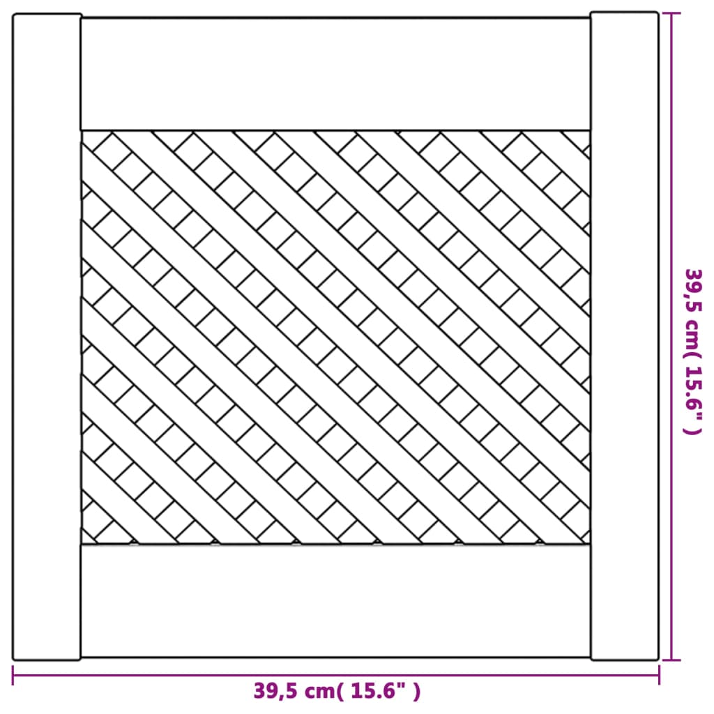 vidaXL skapja durvis, līstīšu dizains, 2 gab., 39,5x39,5 cm, priede