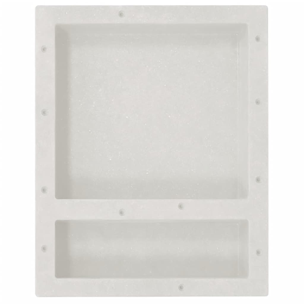 vidaXL dušas nišas plaukts, 2 nodalījumi, matēti balts, 41x51x10 cm