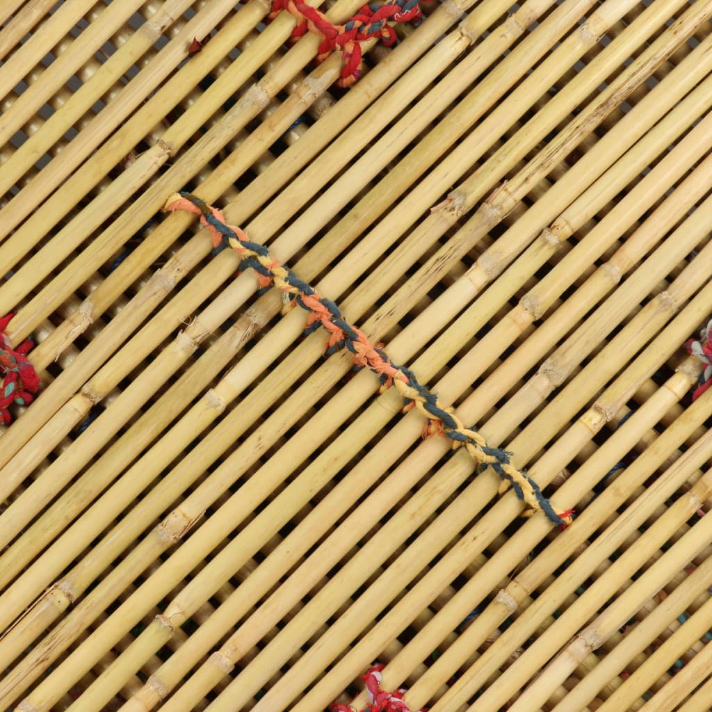 vidaXL kafijas galdiņš ar auduma detaļām, bambuss, daudzkrāsains