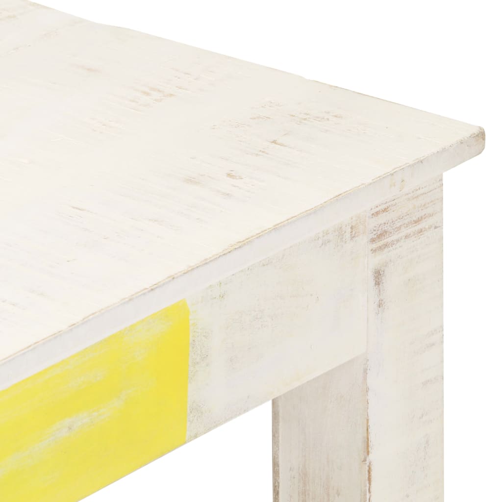 vidaXL kafijas galdiņš, balts, 110x60x45 cm, mango masīvkoks