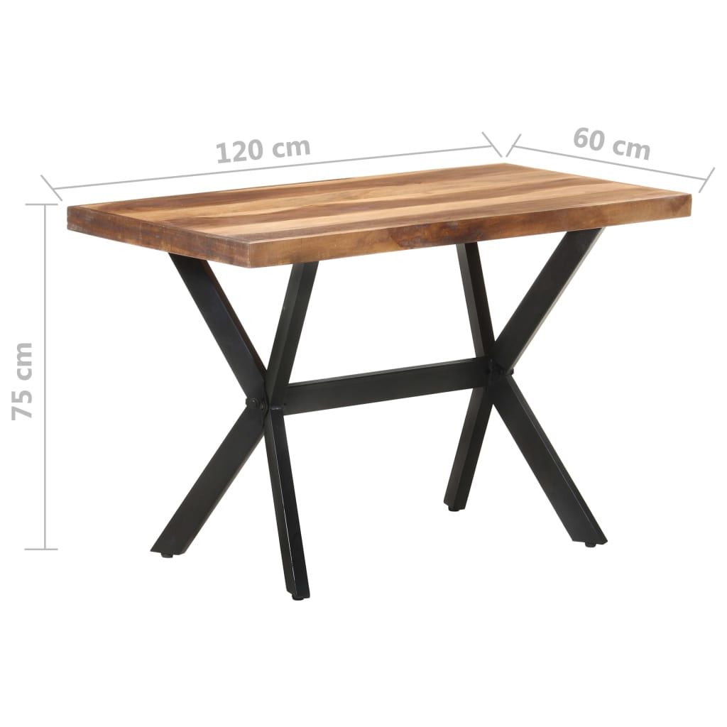 vidaXL virtuves galds, 120x60x75 cm, masīvkoks ar medus apdari