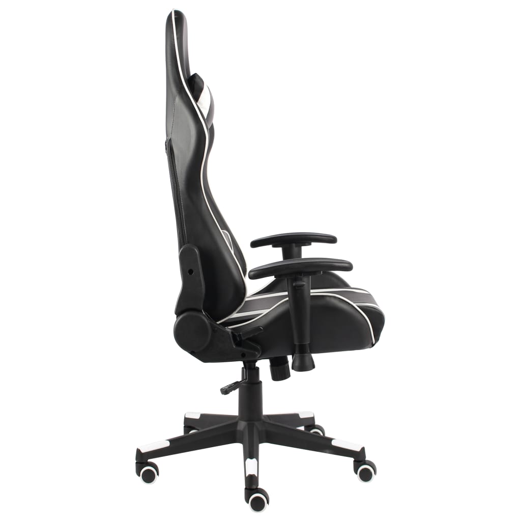 vidaXL datorspēļu krēsls, grozāms, balts, PVC