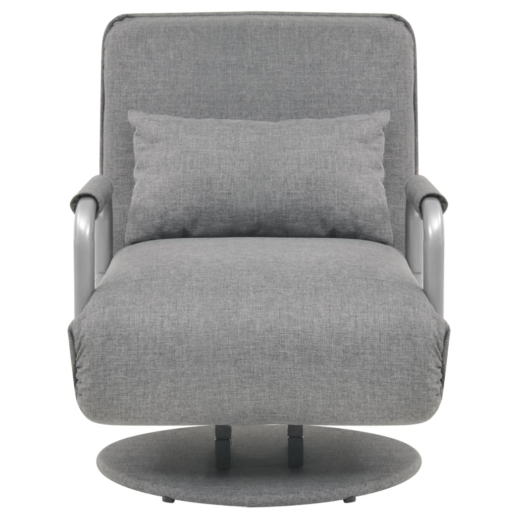 vidaXL izvelkams krēsls, grozāms, gaiši pelēks audums