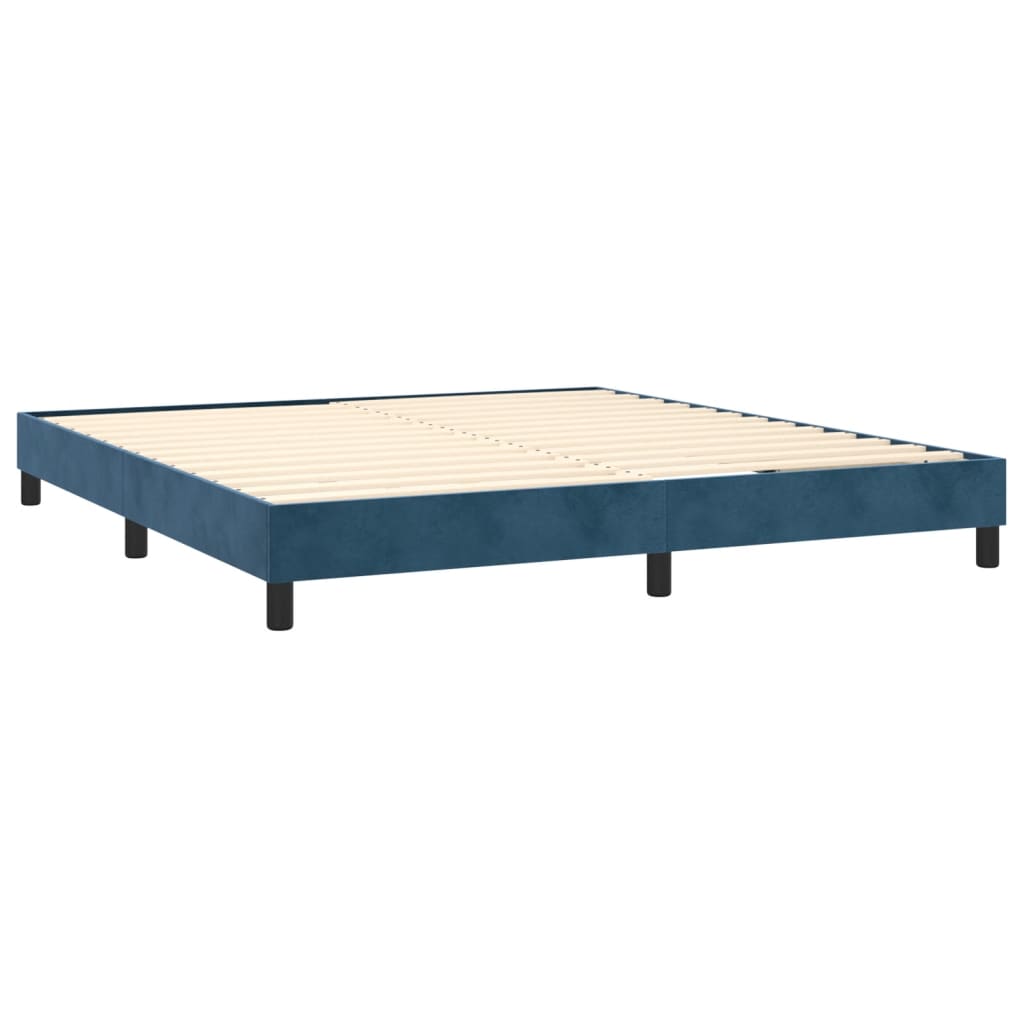 vidaXL gultas rāmis, tumši zils, 160x200 cm, samts