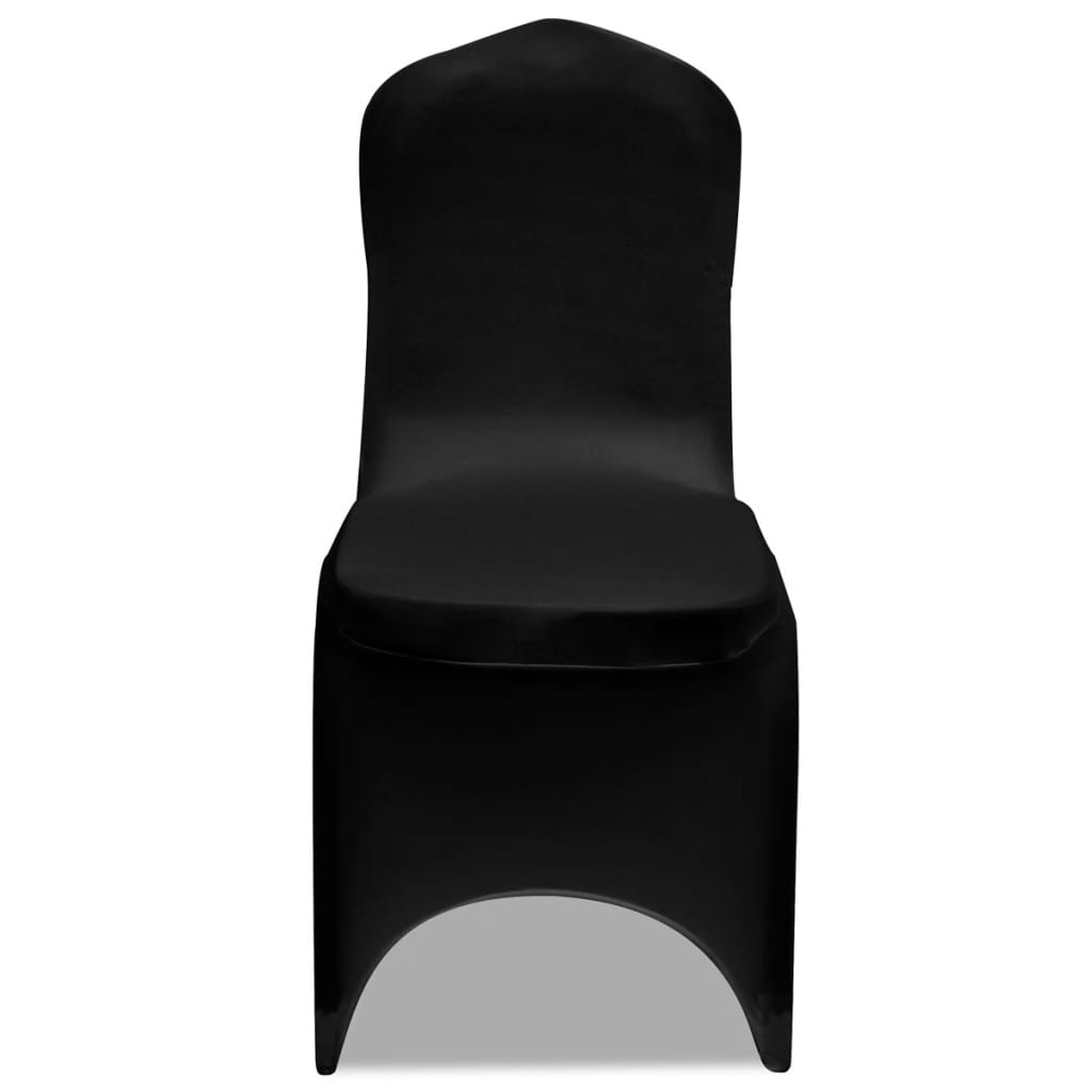 vidaXL krēslu pārvalki, 18 gab., melns elastīgs audums