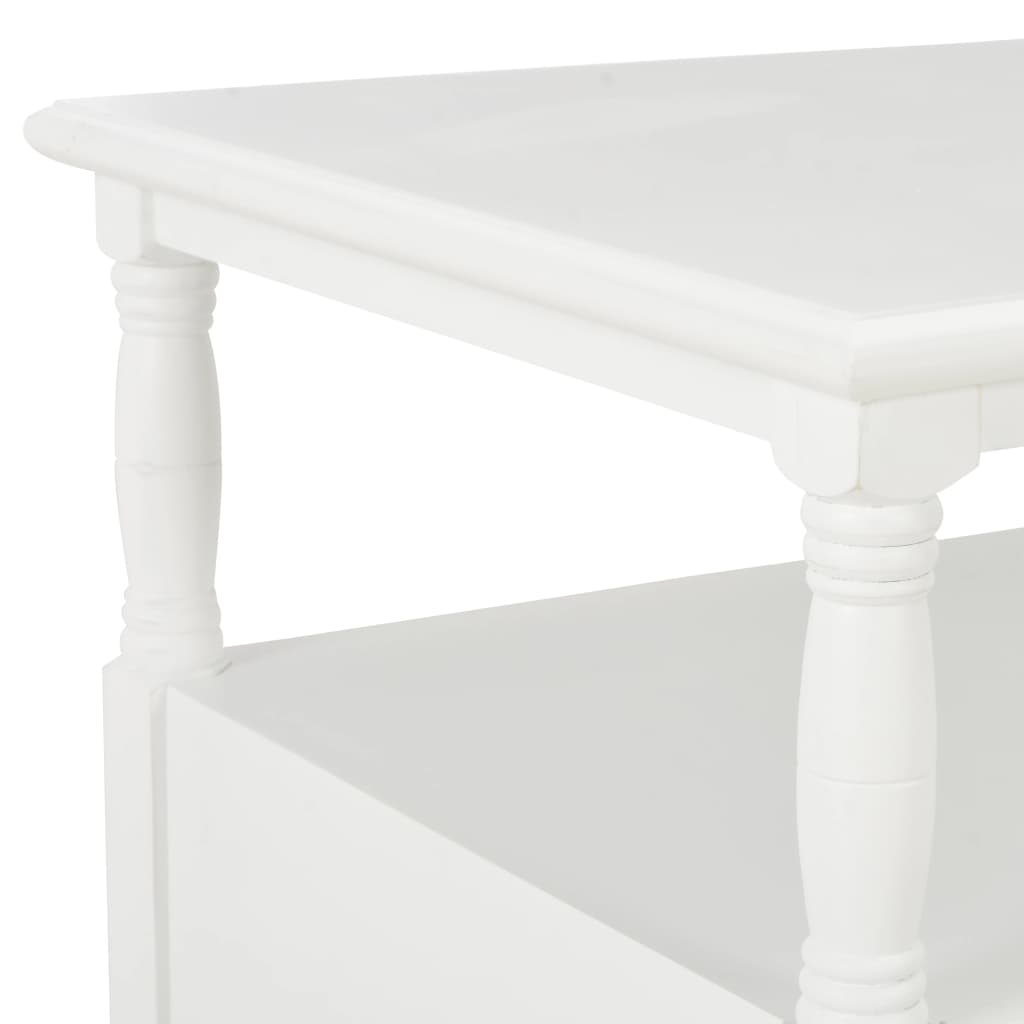 vidaXL kafijas galdiņš, 100x55x45 cm, balts, koks