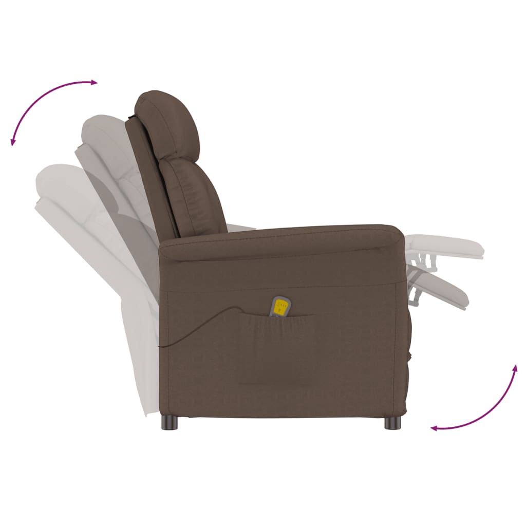 vidaXL masāžas krēsls, brūna mākslīgā zamšāda