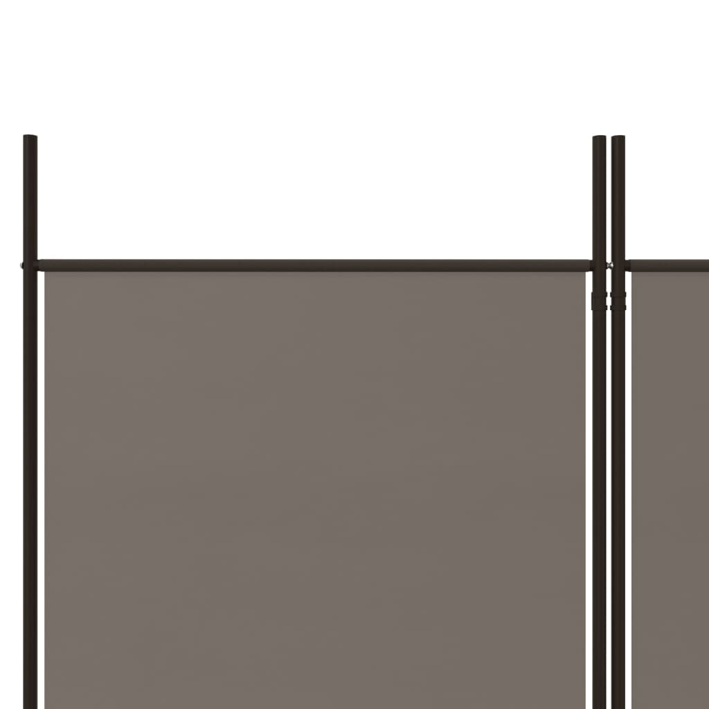 vidaXL 4-paneļu istabas aizslietnis, 200x220 cm, antracītpelēks audums