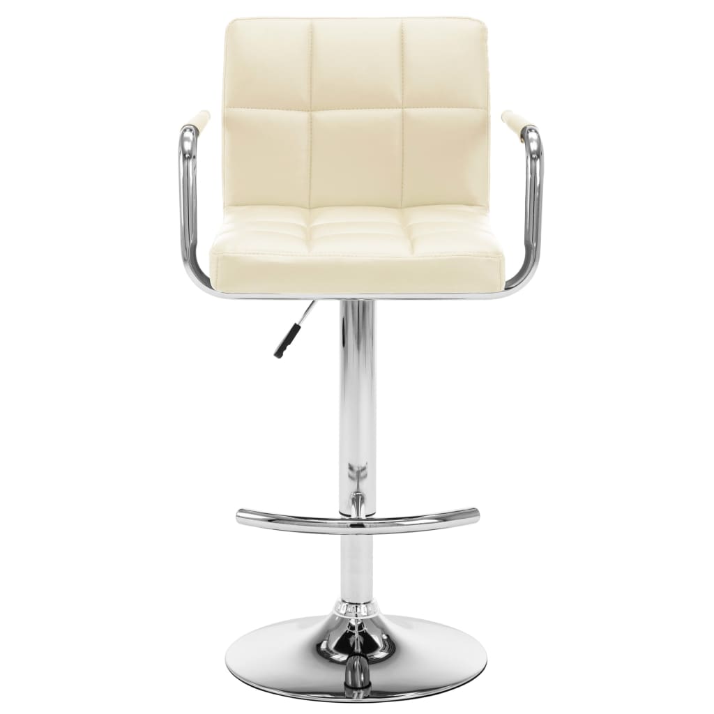 vidaXL bāra krēsli, 2 gab., krēmkrāsas mākslīgā āda