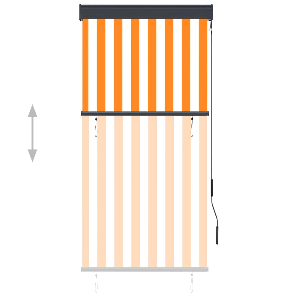 vidaXL āra ruļļu žalūzija, 80x250 cm, balta un oranža