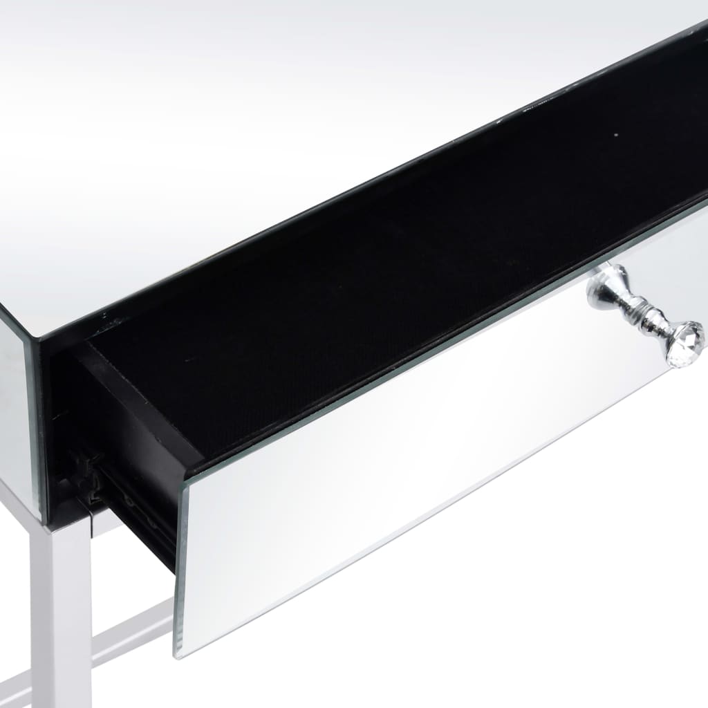 vidaXL konsoles galdiņš, 107x33x77 cm, tērauds un stikls