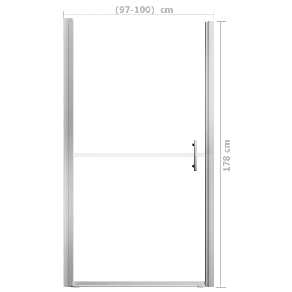 vidaXL dušas durvis, matēts rūdītais stikls, 100x178 cm