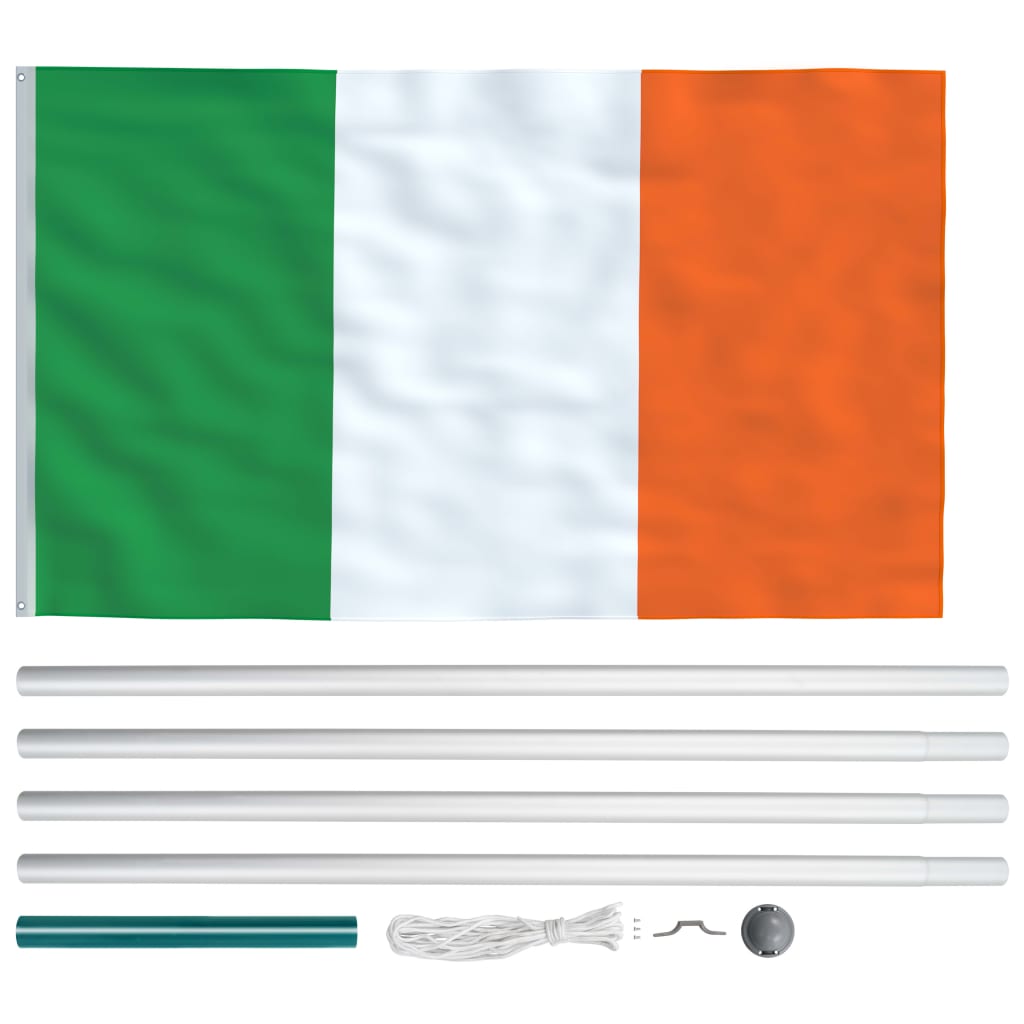 vidaXL Īrijas karogs un karoga masts, alumīnijs, 6,2 m