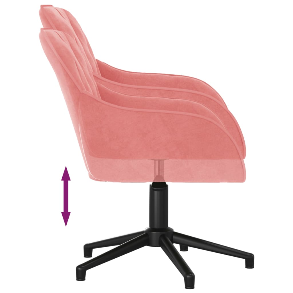 vidaXL biroja krēsls, rozā samts