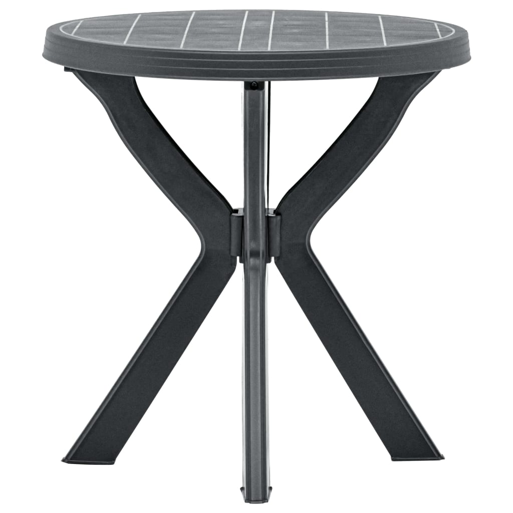 vidaXL bistro galds, antracītpelēks, Ø70 cm, plastmasa