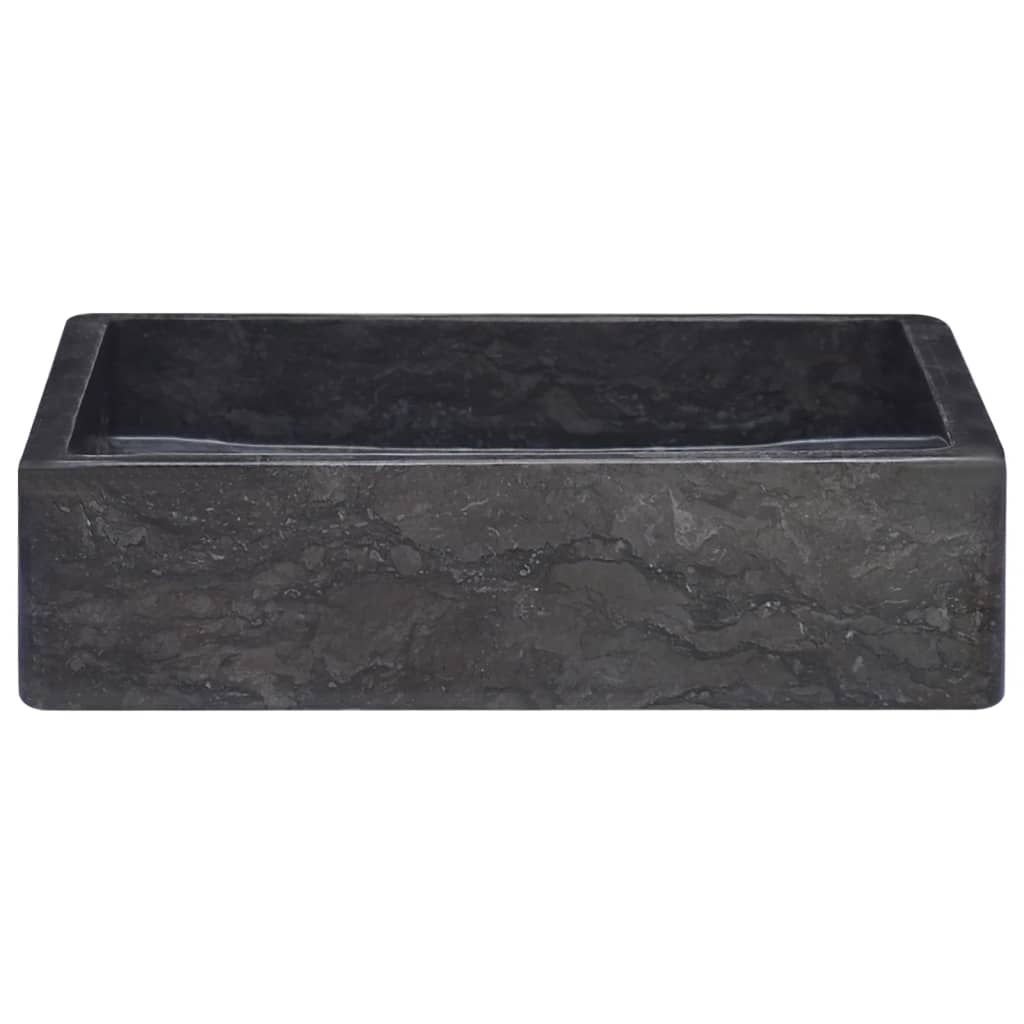 vidaXL izlietne, 40x40x10 cm, melns marmors