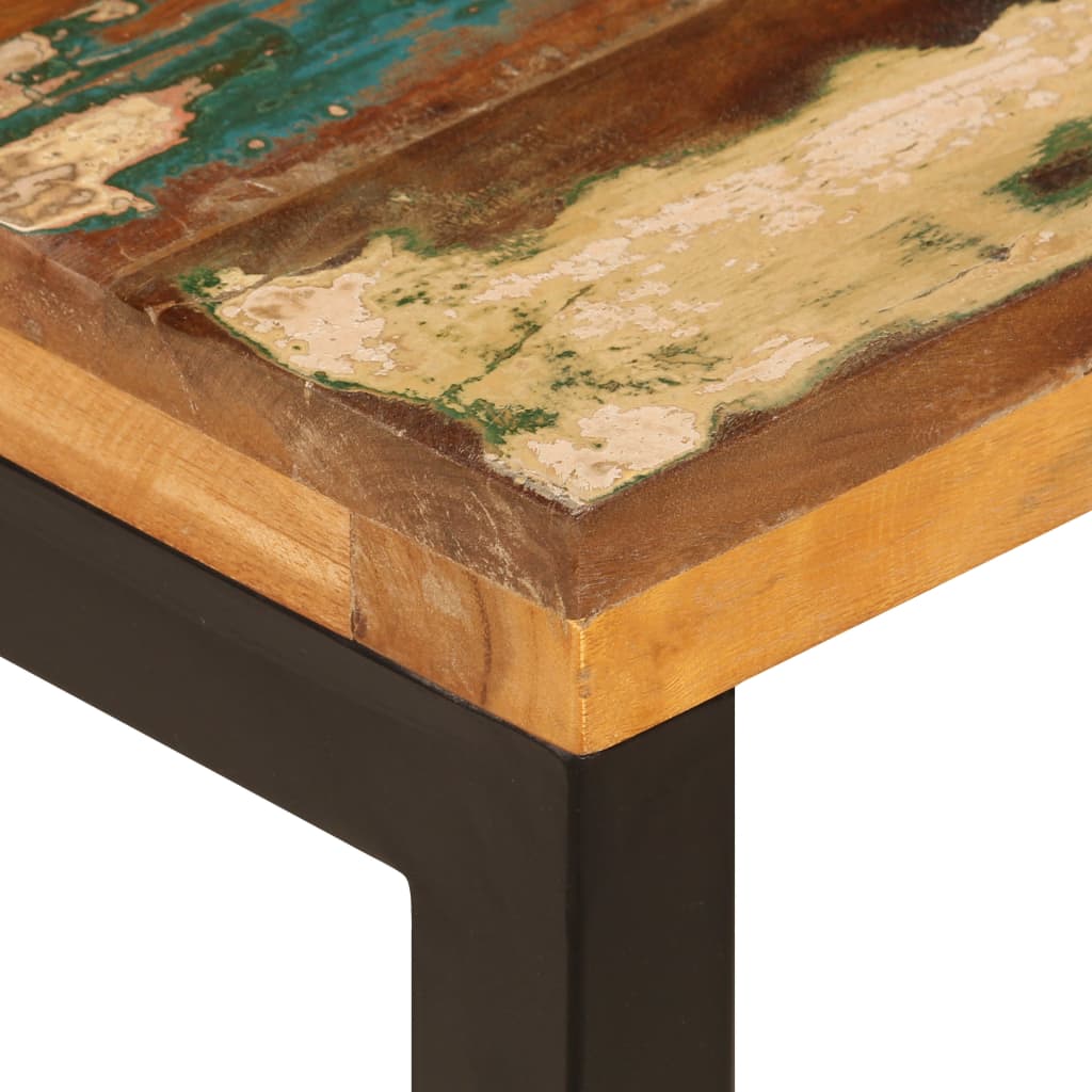 vidaXL kafijas galdiņš, 100x50x35 cm, pārstrādāts masīvkoks un tērauds