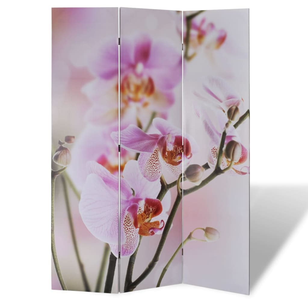 vidaXL istabas aizslietnis, 120x170 cm, saliekams, ziedu apdruka